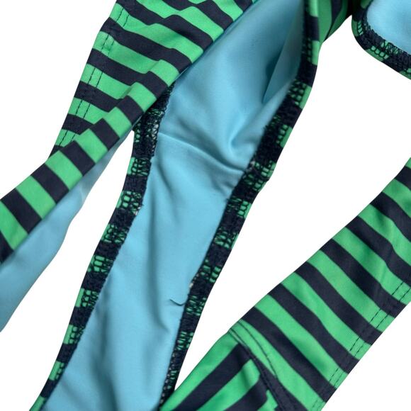 XIRENA Green Blue Striped Two Piece Bikini Swimsuit Women's Size S/M NWT - Picture 6 of 11